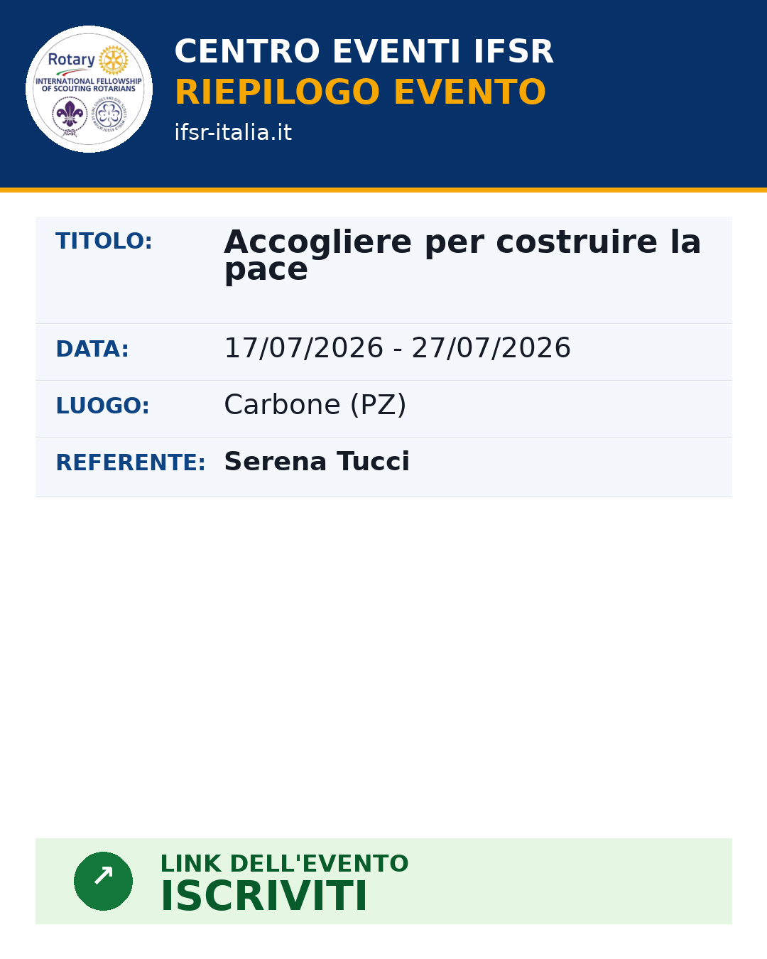 Accogliere per costruire la pace